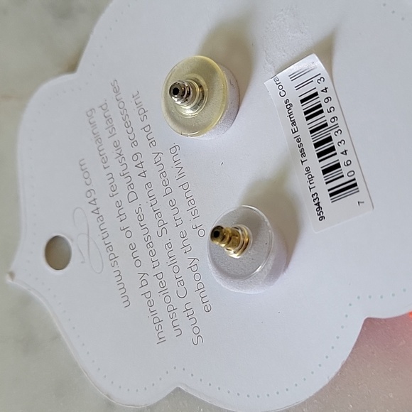 Spartina 449 Coral Tassel Earrings - Picture 4 of 5